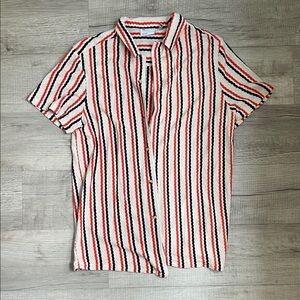 Waffle Striped Red and Black Men's Shirt Large